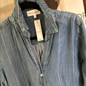 NWT BELLA DAHL denim chambray duster dress M
